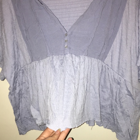 Urban Outfitters Blue Crop Top Very Loose Large - Picture 2 of 5